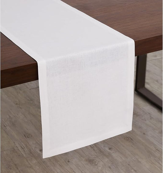Solino Home Linen White Table Runner 72 Inches Long by SolinoHome