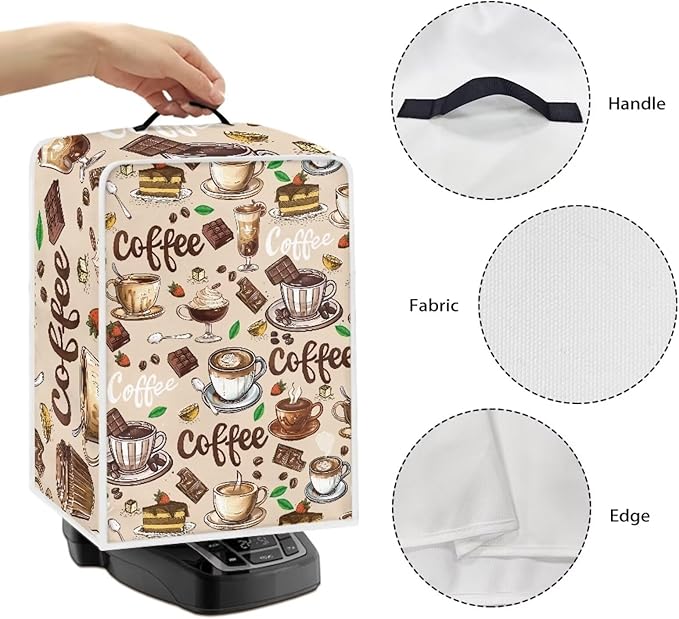 Mumeson Coffee Cup Design Coffee Maker Cover Stain Resistant Washable Covers - Image 4