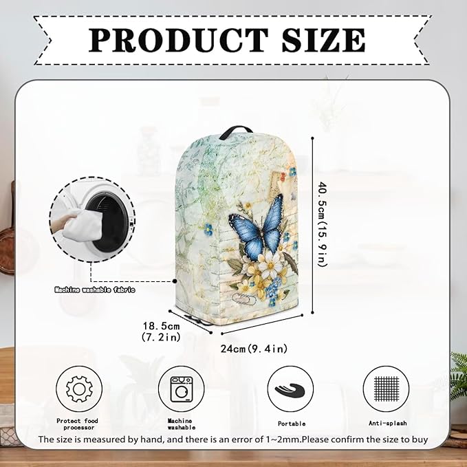 Butterfly Floral Blender Dust Cover Kitchen Appliance Oil-Proof Food Processor - Image 5