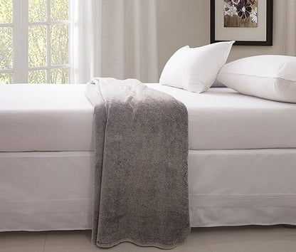 Valea Home Bed Skirt with Stitch on White Dust Ruffle with Split Corner - Image 2