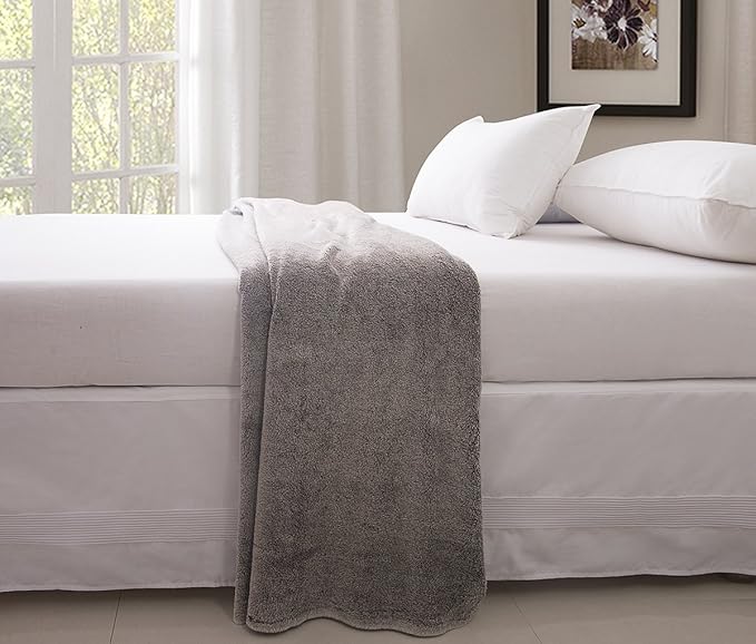 Valea Home Bed Skirt with Stitch on White Dust Ruffle with Split Corners - Image 5