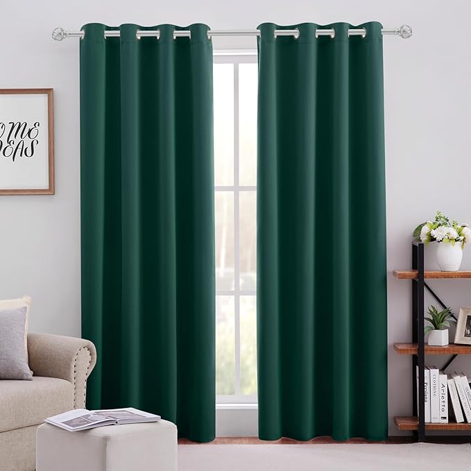 HOMEIDEAS Dark Green Blackout Curtains by HOMEIDEAS