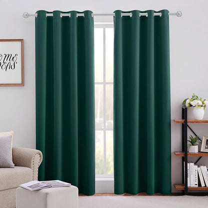 HOMEIDEAS Dark Green Blackout Curtains by HOMEIDEAS