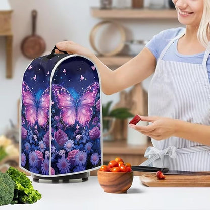 Talayituse Butterfly Rose Daisy Flower Print Blender Dust Cover, Fingerprint - Image 3