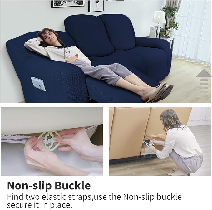 Easy-Going 6 Pieces Recliner Loveseat Stretch Sofa Slipcover Sofa Cover - Image 3