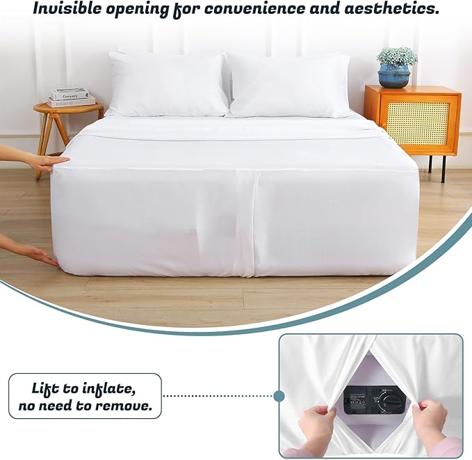 Queen Sheet Set for Air Mattress, 6 Piece Air Bed Sheets Set - Image 2