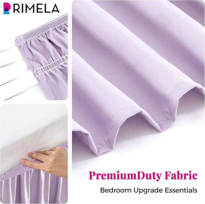 RIMELA Lavender Purple Bed Skirt Queen Size 15 Inch Drop, Wrap Around Elastic - Image 8