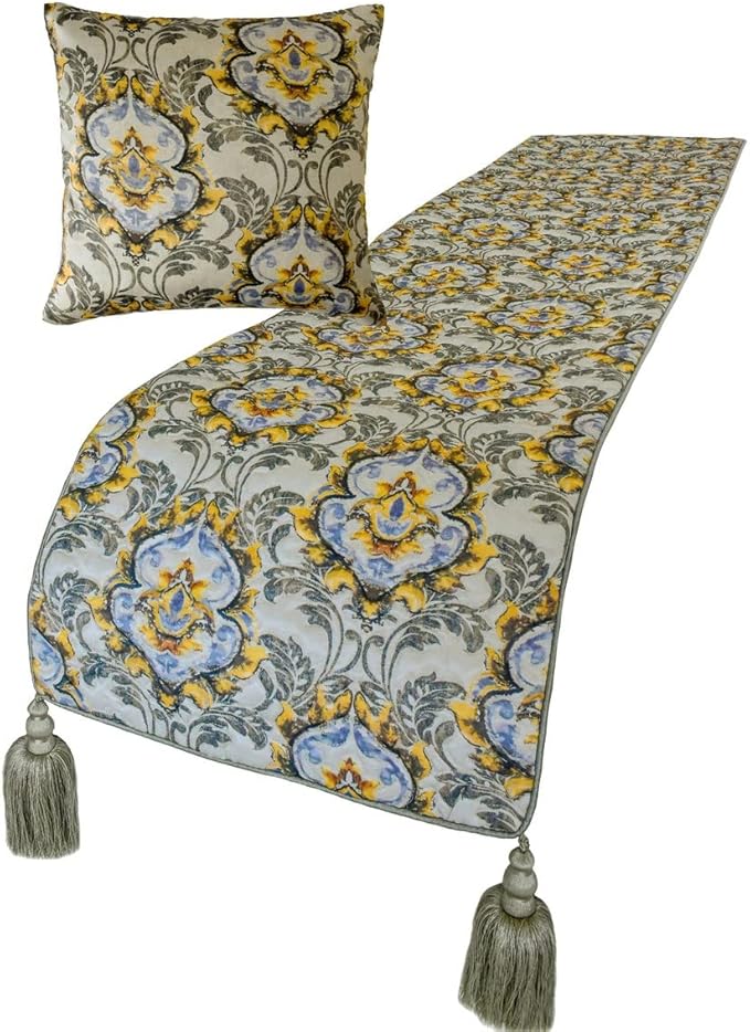 The HomeCentric King/Queen/Twin Grey Decorative Full 68"x18" Bed Runner - Image 3