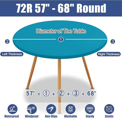 Round Spandex Tablecloth, Elastic Fitted Waterproof Tablecloths - Image 8