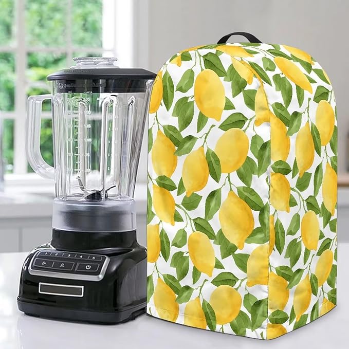 Lemon Leaf Print Countertop Blender Cover by NETILGEN
