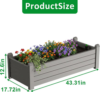 patiozen raised garden bed, self-watering resin planter box shown in use