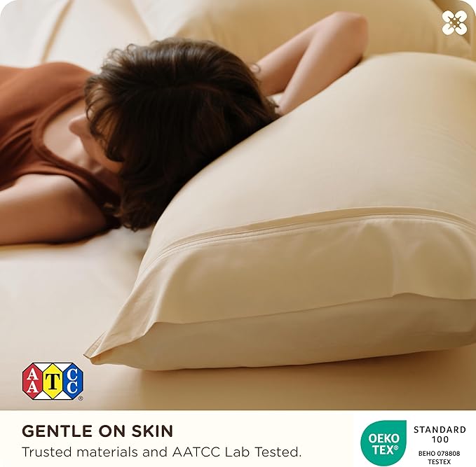Bedsure Cooling Sheets, Rayon Derived from Bamboo & Cotton Blend, GentleSoft - Image 4