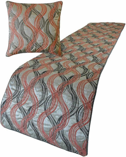 The HomeCentric King/Queen/Twin Orange Designer Full 68"x18" Bed Runner Without - Image 4