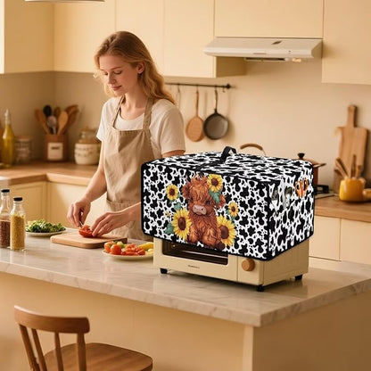Microwave Oven Cover with Storage Pockets Waterproof Toaster Oven Dust Cover - Image 3