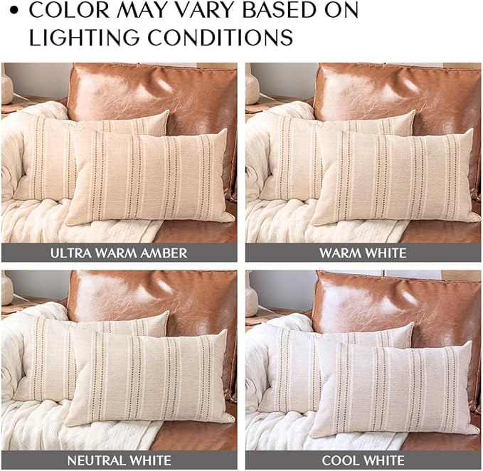AELS 12x20 Decorative Farmhouse Linen Throw Pillow Covers, Boho Textured Pillow - Image 4