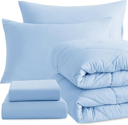 NTBAY Twin Comforter Set with Sheets, 5 Pieces Soft and Breathable Bedding Set by NTBAY