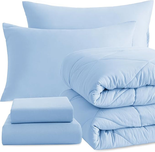 NTBAY Twin Comforter Set with Sheets, 5 Pieces Soft and Breathable Bedding Set by NTBAY