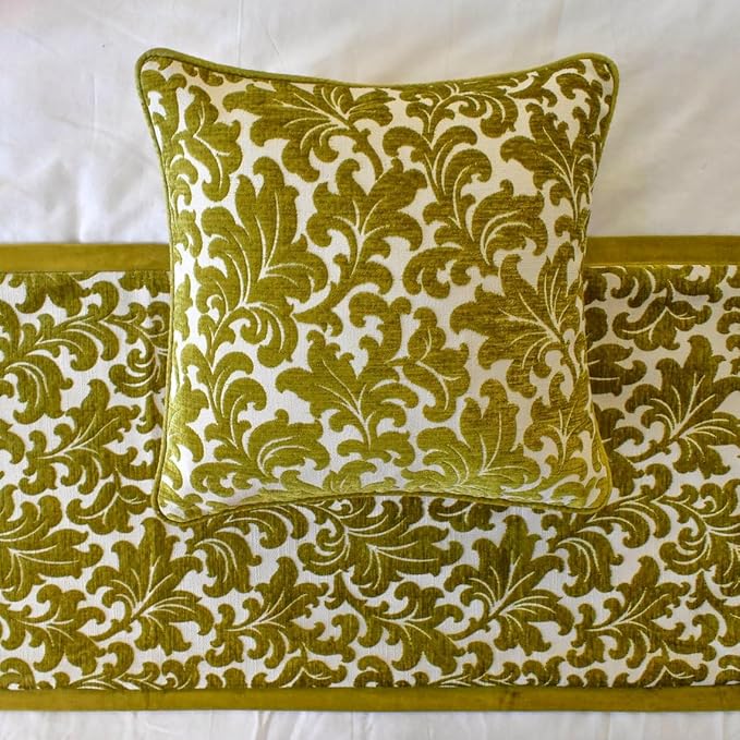The HomeCentric King/Queen/Twin Chartreuse Designer King 90"x18" Bed Runner - Image 2