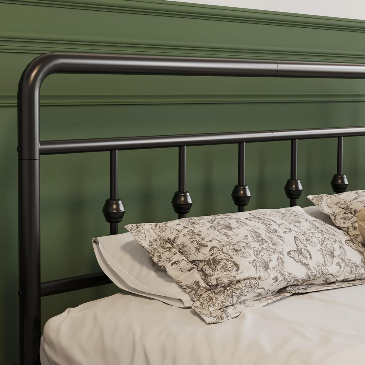 lutown-teen 12 inch twin bed frames with headboard, side view