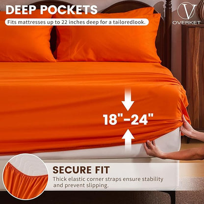 100% Linen Sheet Set Cal King Size Extra Deep Pocket Fits 18-24 Inch Mattress - Image 2