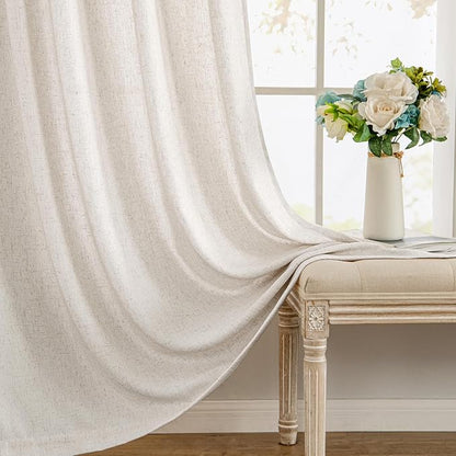 MIULEE Non-See-Through Privacy Linen Curtains 2 Panels, Light Filtering Window - Image 9