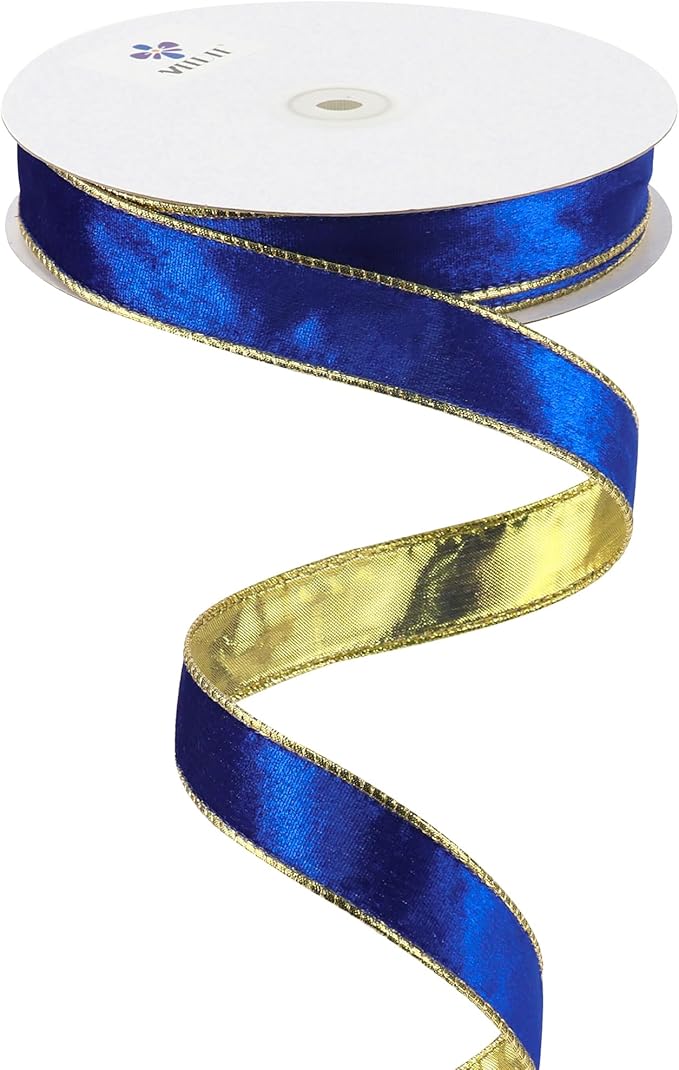 MEEDEE Crushed Royal Blue Velvet Ribbon by MEEDEE