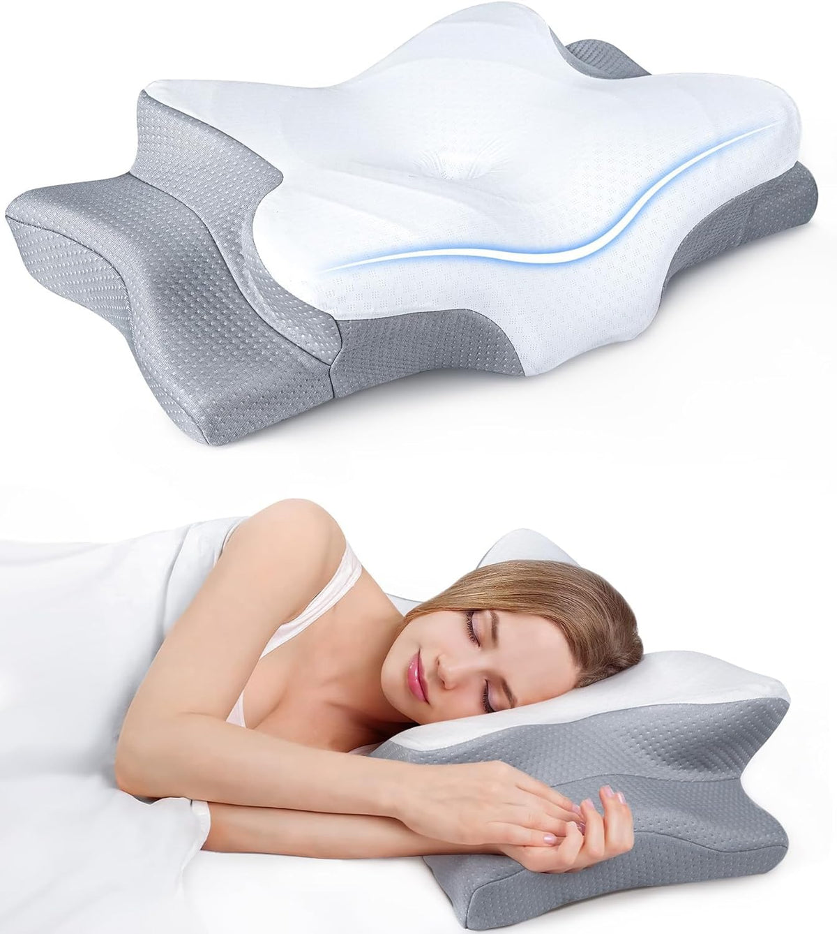 ultra pain relief cooling pillow for neck support, main product view
