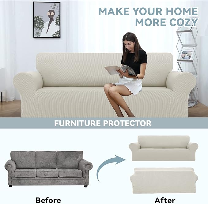LURKA Stretch Sofa Slipcovers 1 Piece Couch Covers - Image 3
