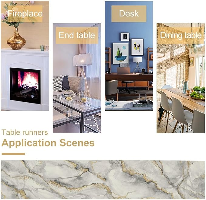 Marble Table Runner Gold Grey Table Dresser Runners Modern Table Coffee Table - Image 6