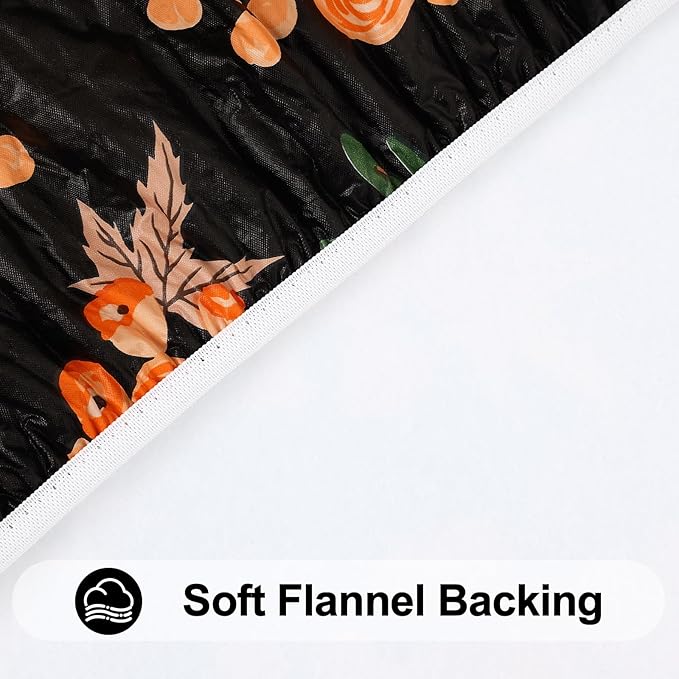 Smiry Plastic Thanksgiving Tablecloth, Pumpkin Waterproof Elastic Fitted Table - Image 5