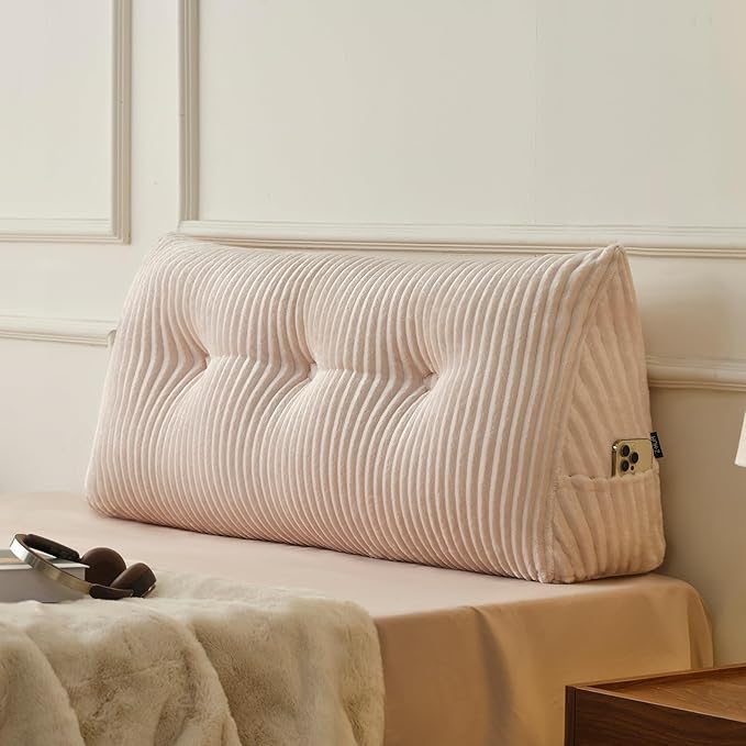 Z-hom Twin Headboard Pillow, Triangular Wedge Reading Pillow by Z-HOM