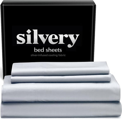 Silvery Silver Infused Bed Sheets Set by Silvery