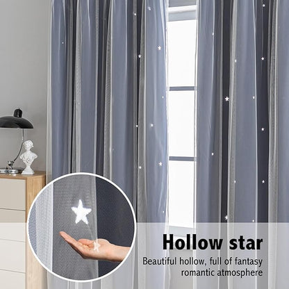 indistar Star Cutout Kids Window Blackout Curtains - Image 6