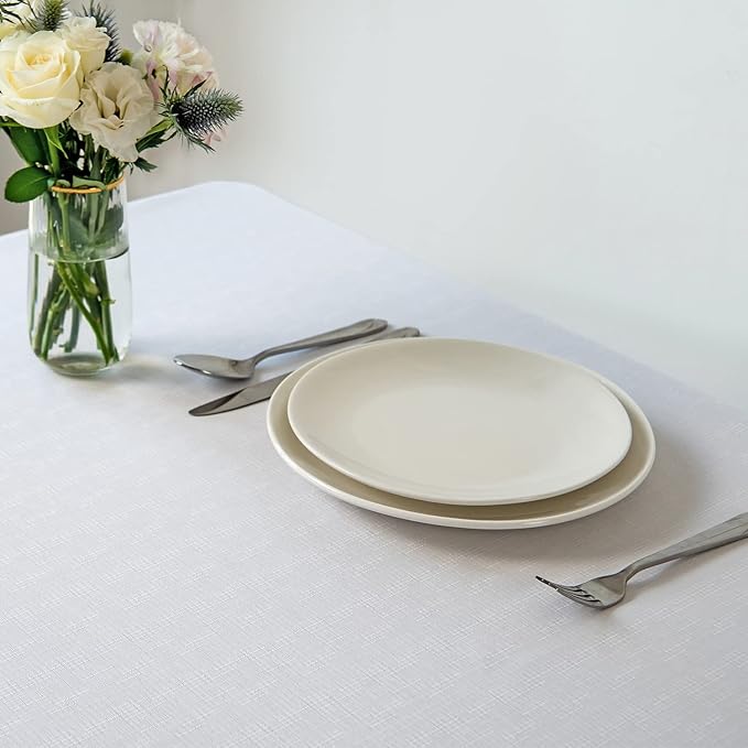 maxmill Slubby Texture Tablecloth Water Resistance Antiwrinkle Spillproof Soft - Image 3