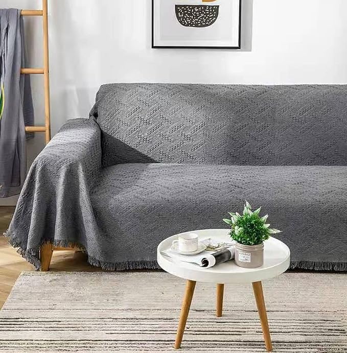 AIVIA Loveseat Cover Sheet Blanket, Cotton Woven Anti Slip Throw Cushion Covers by AIVIAChairCouchSofaCoverThrowBlanket