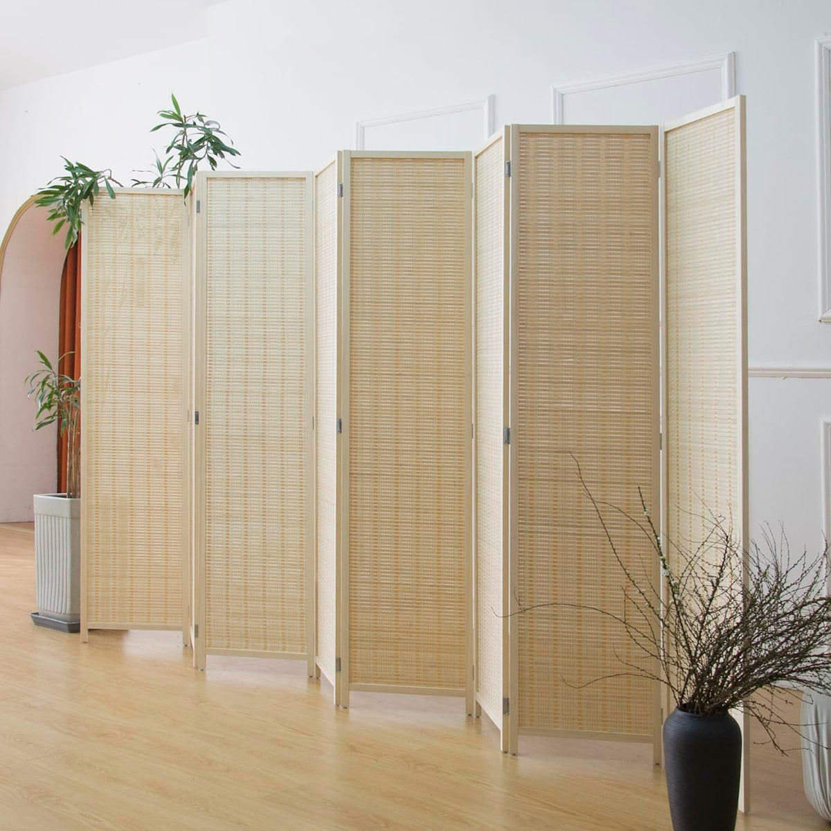 furnnylane 8 panel bamboo room divider - 5.6, close-up detail