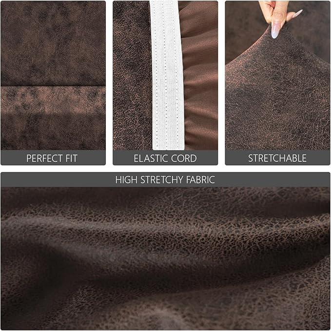 molasofa Leather Like Stretch Futon Slipcover Armless Futon Bed Sofa Cover - Image 4