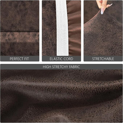 molasofa Leather Like Stretch Futon Slipcover Armless Futon Bed Sofa Cover - Image 4