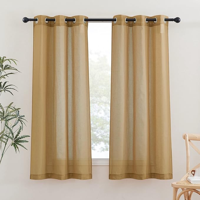 NICETOWN Linen Blend Semi Sheer Curtains by NICETOWN