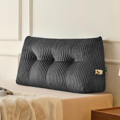 Z-hom Twin Headboard Pillow, Triangular Wedge Reading Pillow by Z-HOM
