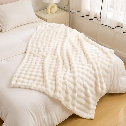 YUSOKI Luxury 3D Bubble Throw Blanket 2lb, All Ages, Home Decoration - Image 5