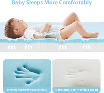 lilnap 3"" waterproof pack and play mattress, 38""x26""x3"", close-up detail
