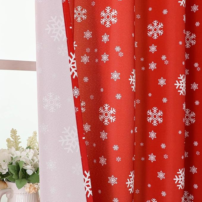 Elegant Snowflake Valance for Windows Decor 52 x 18 Inches Festive Winter Rod - Image 7
