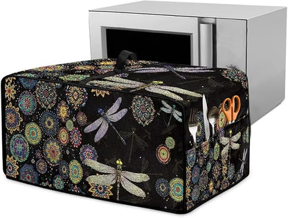 Boho Mandala Dragonfly Print Toaster Oven Cover Dust-Proof Microwave Oven Cloth by HwzdsyxlCreativeHomeDecor