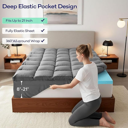 OLANLY Dual-Layer 4 Inch Full Size Memory Foam Mattress Topper - Image 6