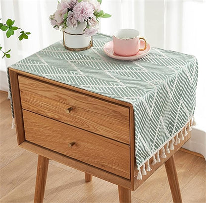 Simple Bedside Table Tassel Cover Cloth, Tablecloth Cover Towel, Suitable by Tablecloth