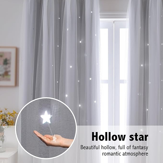 indistar Star Cutout Kids Window Blackout Curtains - Image 6