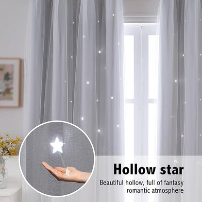indistar Star Cutout Kids Window Blackout Curtains - Image 6