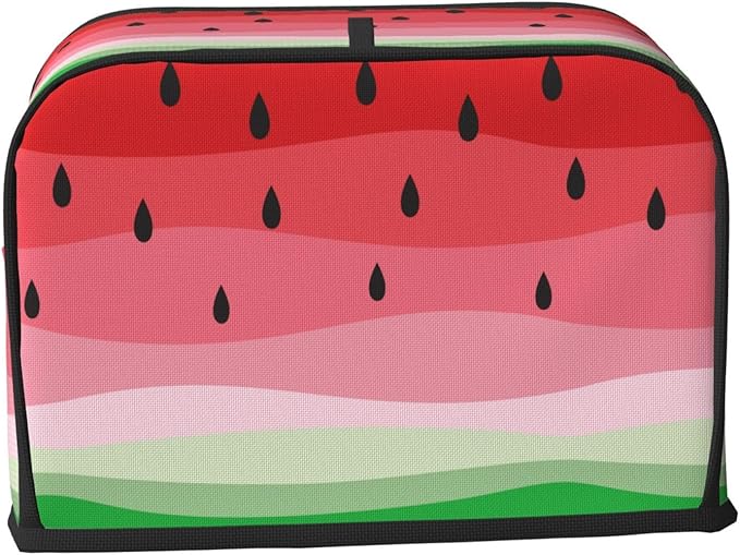 Cute Fruit Red Green Watermelon 2 Slice Toaster Cover, Waterproof Toaster Dust - Image 3