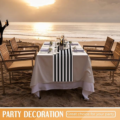 Striped Table Runner Polyester Decor Striped Design Modern Table Runner Elegant - Image 7